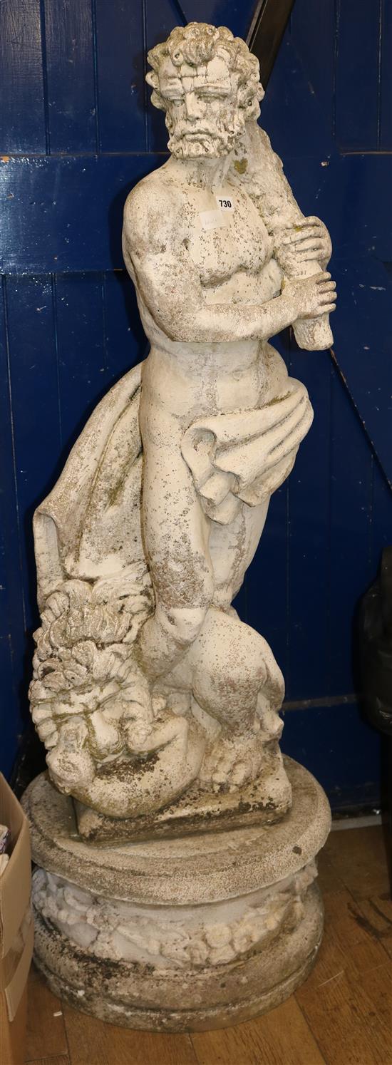 A composition garden statue of Hercules W.55cm